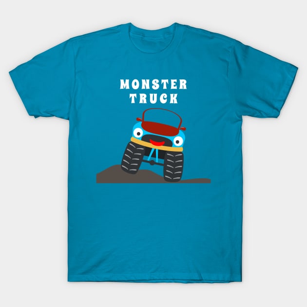 illustration of monster truck with cartoon style. T-Shirt by KIDS APPAREL
